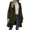 Women's Woolen Mid-Length Trench Coat, British Style, Classic Solid Color, Winter Workwear, Double-Sided Fleece.