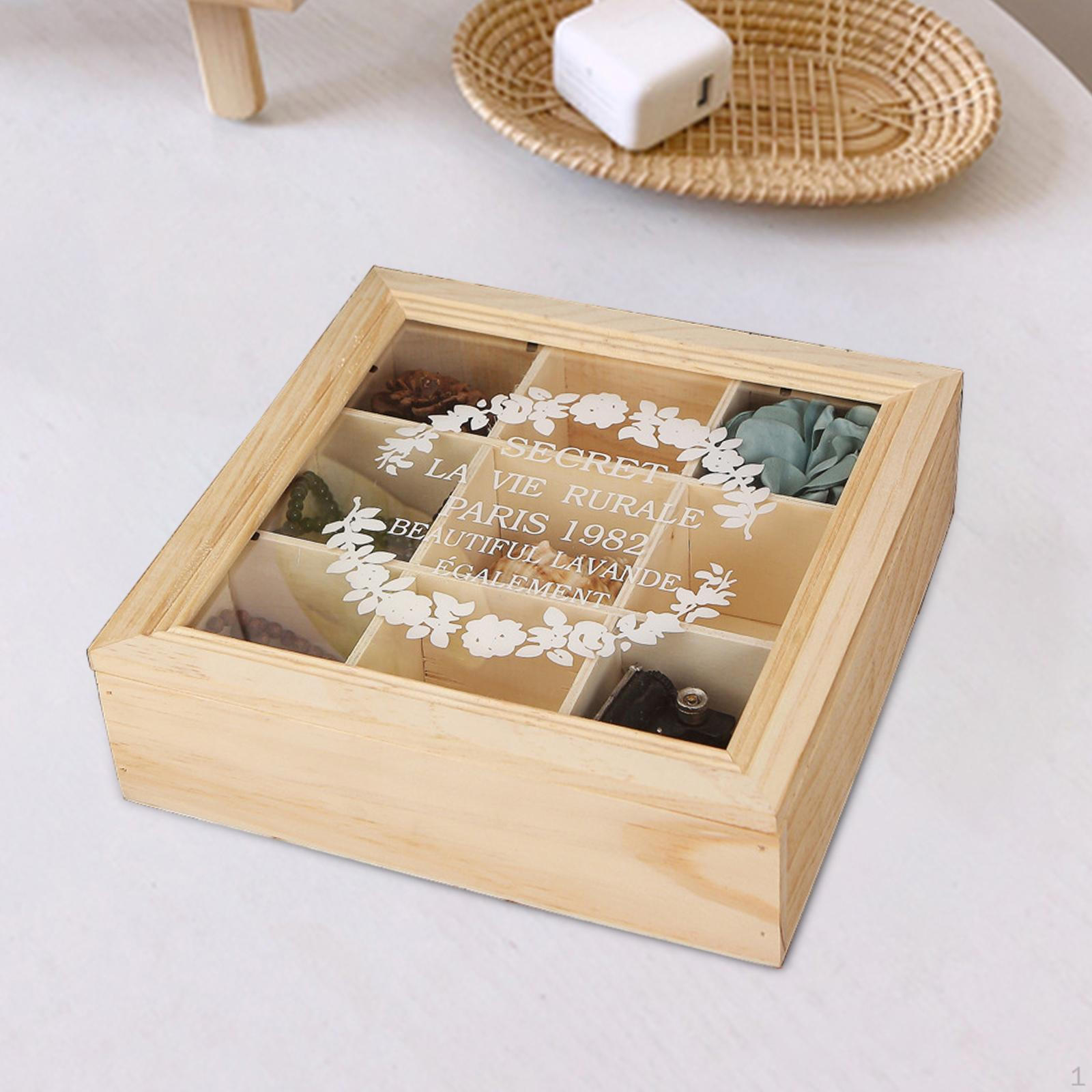 

Деревянная коробка для хранения сувениров, брелок, витрина для ювелирных изделий, подарок «сделай сам» со стеклянной крышкой, чай