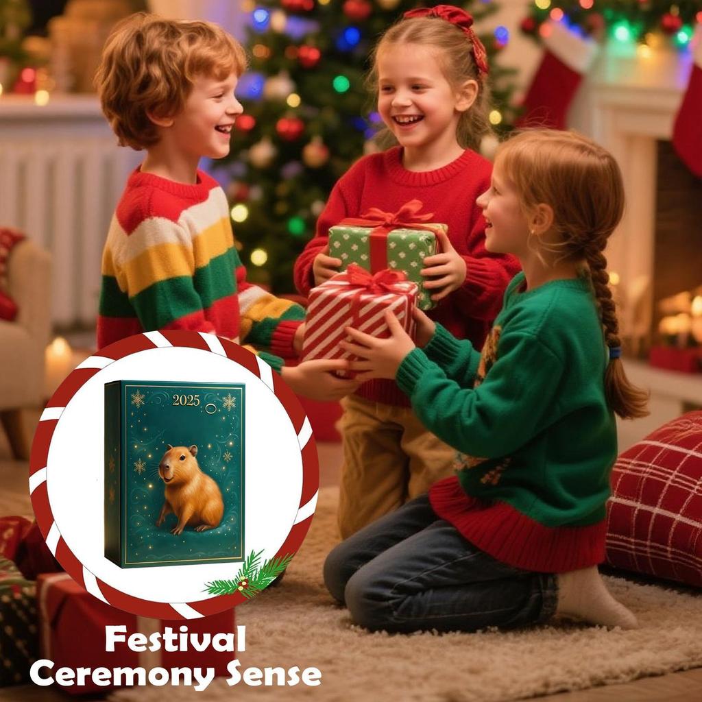 24 Dagar Jul Capybara Nedräkningskalender Leksaker Gåva Ornament Samlarobjekt 2025 Högtidlig Festlig Heminredning För Barn Familj