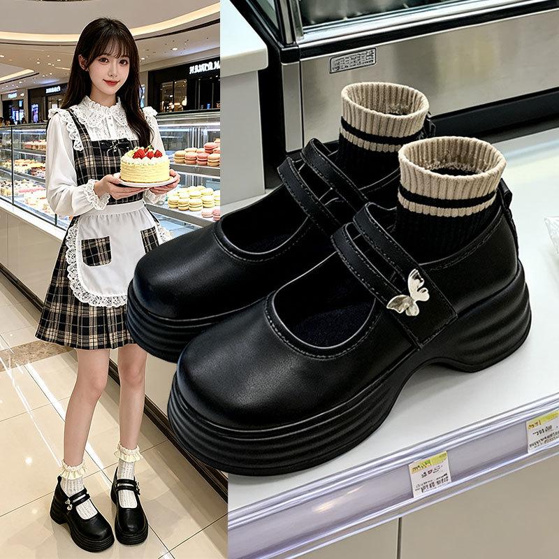 Mary Jane Women's Shoes 2025 New High Heels French Platform Loafers Spring and Autumn Single Shoes British Style Small Leather Shoes
