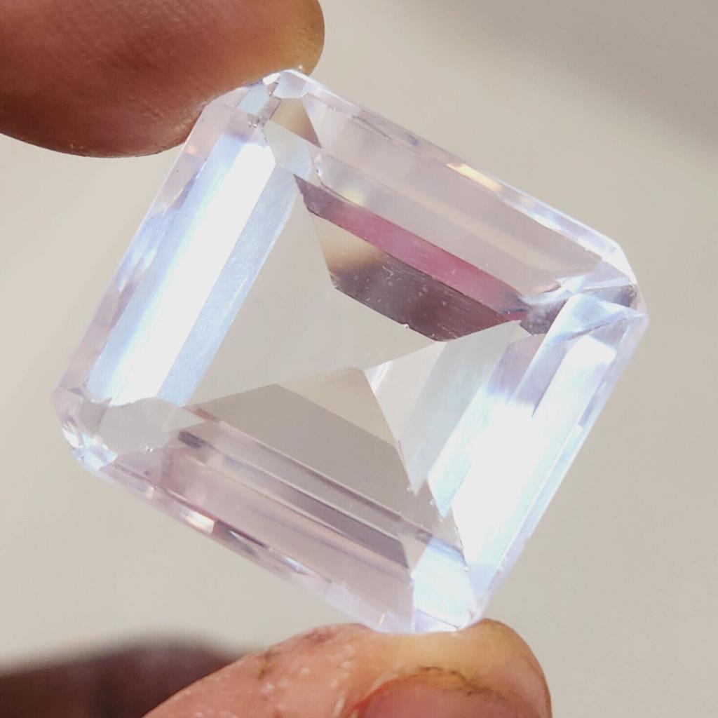 105.75 Cts Heated Ceylon Sapphire White Emerald Shape Loose Gemstone