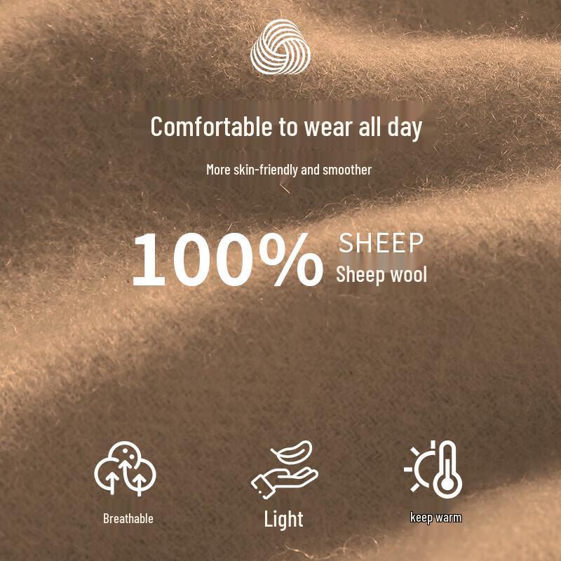 Hengyuanxiang Unisex Solid Color Wool Scarf