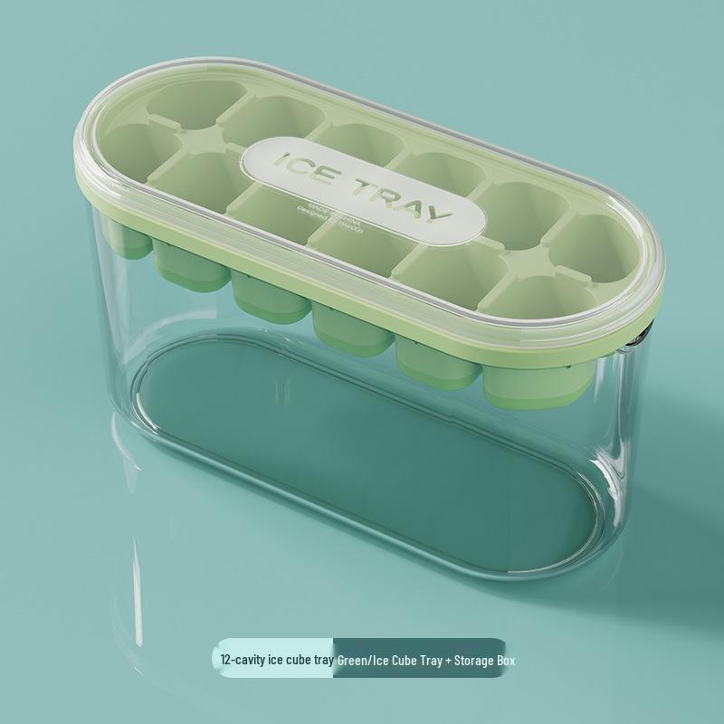 Multi-layer Silicone Ice Cube Tray & Storage Box - Large Press-type Design for Home Use