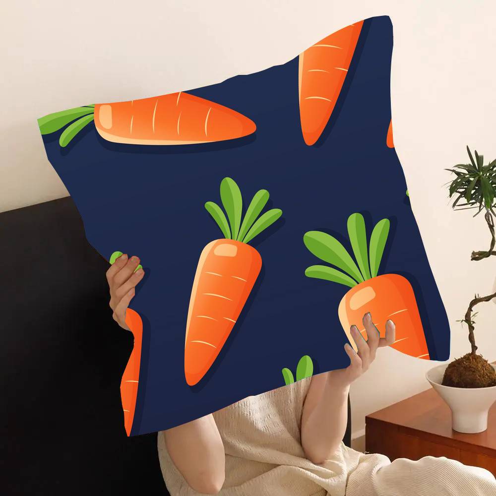 Interesting Carrot Abstraction Pillow Case Fashion Square Pillowcase Bedroom Sofa Room Ins Decoration Leisure