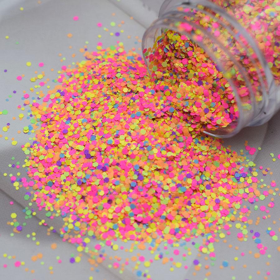 Craft Supplies Matte pink Chunky Glitter Mixed Neon Chunky Glitter for Christmas Decoration Tumblers Crafts