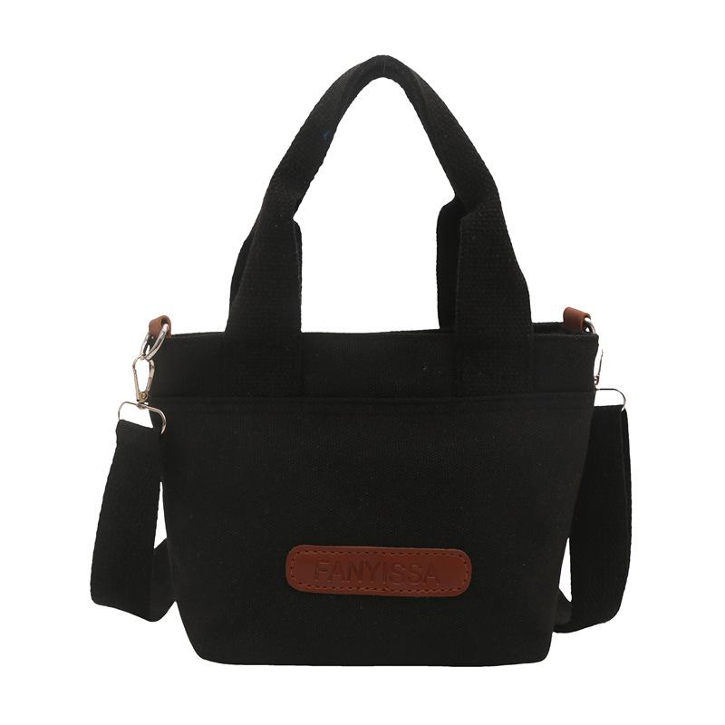

Handheld small cloth bag women s new niche casual simple canvas bag commuter shoulder messenger bag чёрный