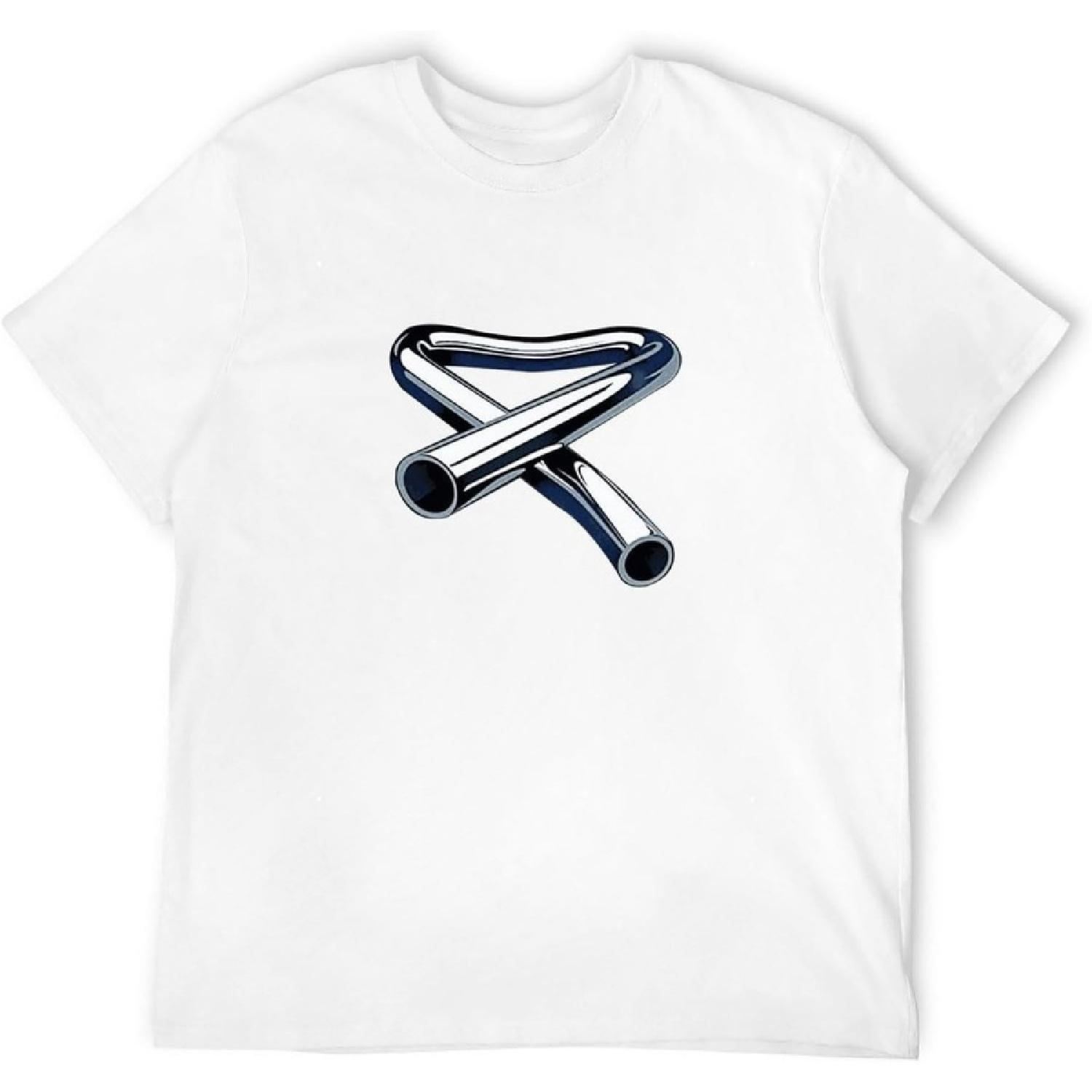 HAOTO Tubular Bells T-Shirt Mike Oldfield Men Album Cd Music Cover Top White S