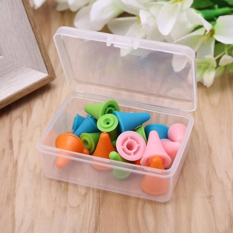 20pcs Cone Knitting Needles Cap Tips Point Protectors Stoppers Cover Craft