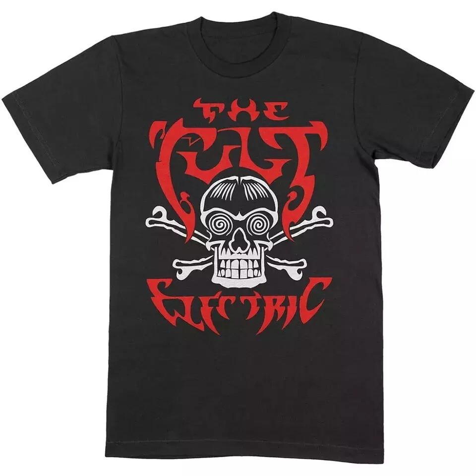 

THE CULT ELectric Skull Black Cotton T Shirt Full Size S-5XL Unisex T-Shirt L