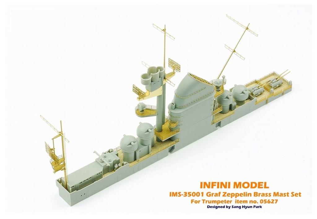 Infini Model 1/350 IMS Series German Navy Aircraft Carrier Graf Zeppelin/TR Brass Mast Set for Plastic Models (IMS3501)