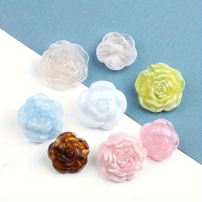 Fashion Flower Button Knit Sweater Shirt Button Coat Flower Button Decorative Button