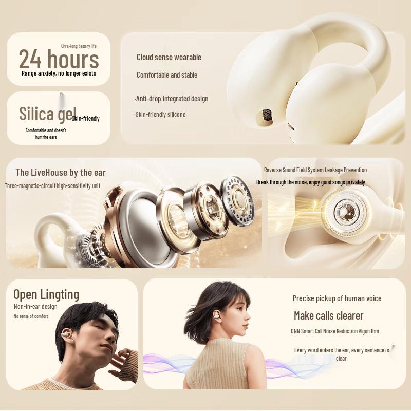 

Lenovo EA420 Open-Ear Clip Bluetooth 5.4 Sport Earbuds