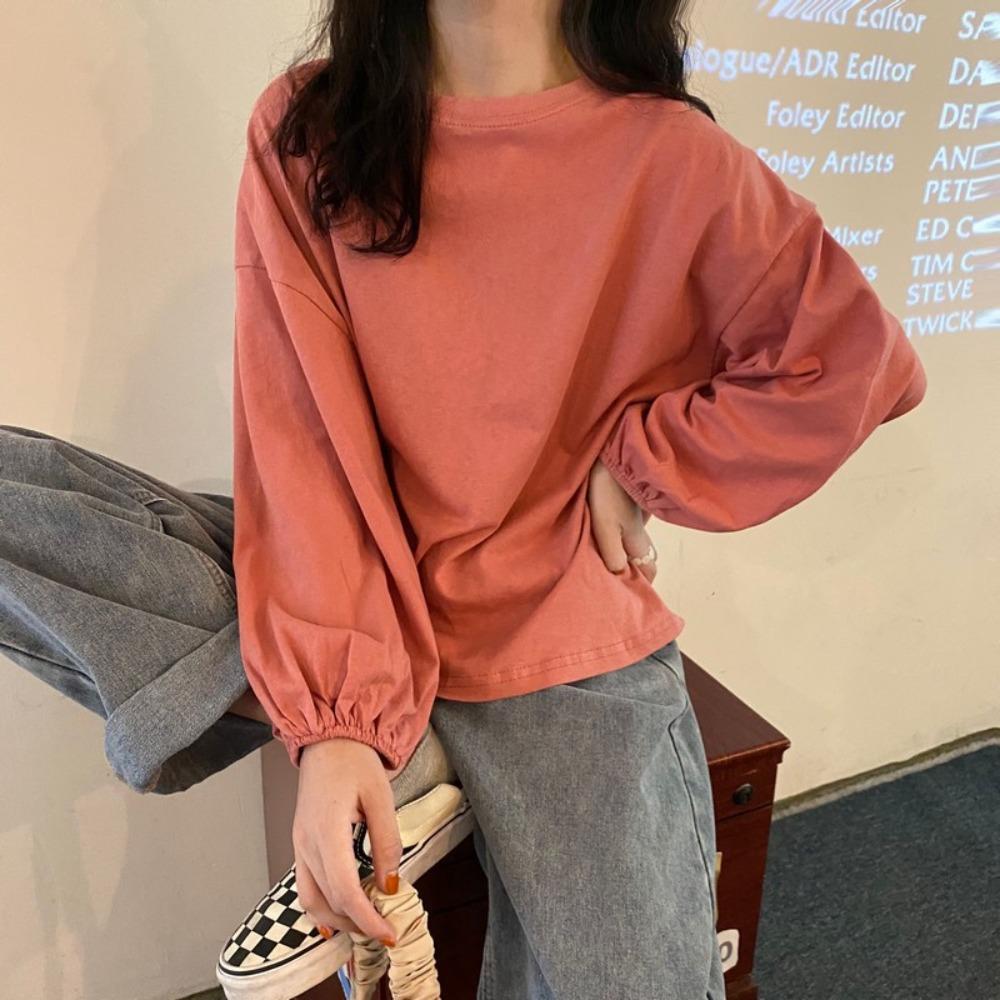 Women's Loose Fitting Pullover Long Sleeved T-shirt for Women