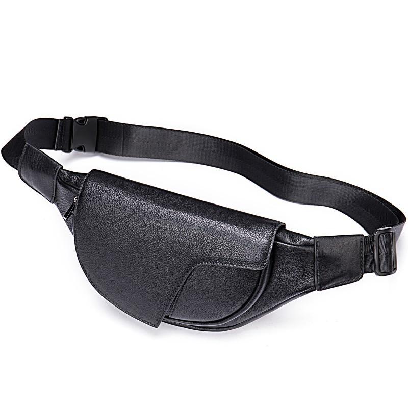 Real Leather Trendy Men s Chest Bag Magnetic Buckle Crossbody Fashionable Top Layer Cowhide Shoulder