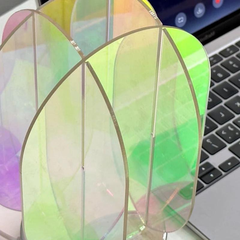 LED Bright Color Acrylic USB Table Lamp Bedroom Room Game Room Decor Night Lamp Desk Geometric Decorative Indoor Table Lamp Gift