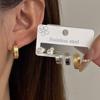 European Titanium Steel Ear Buckles: Women's Six-Piece Earring Set with Simple, Elegant Design