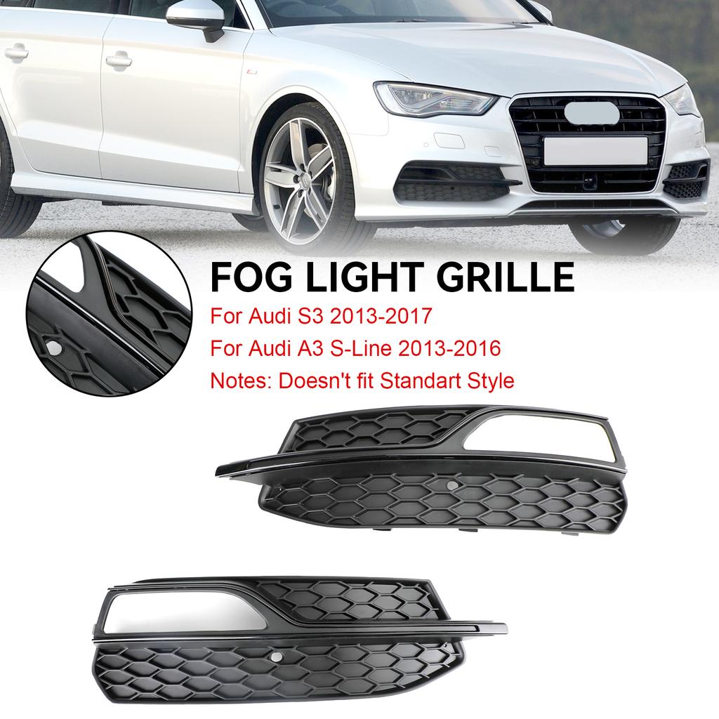 Lower Bumper Fog Light Cover Grill Grille 8V3807681G 8V3807682G Fit for A3 S3 S-Line 2013-2016