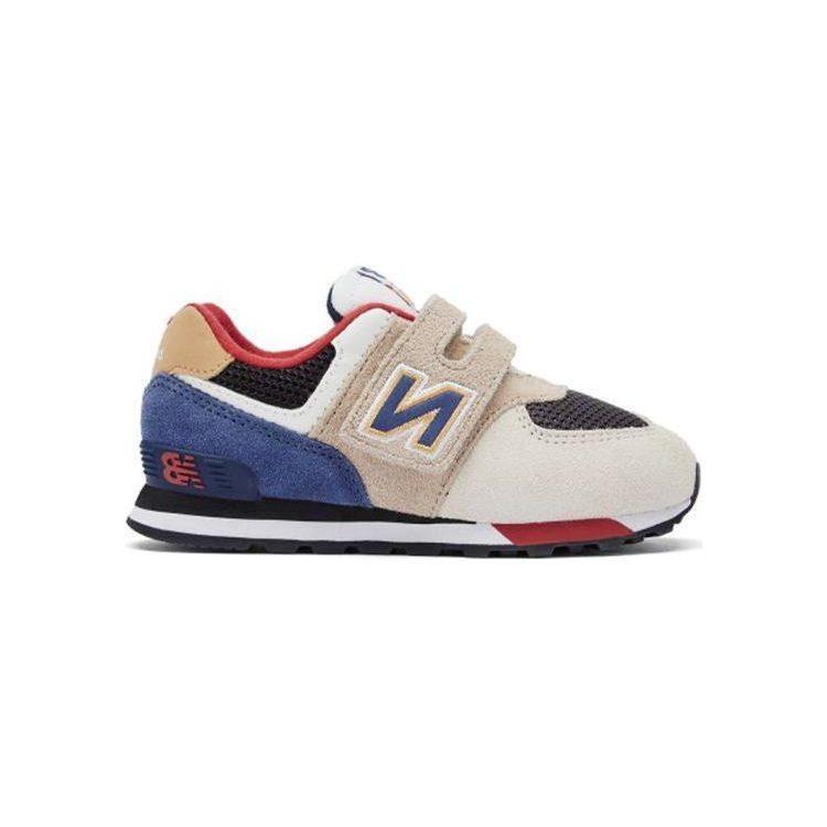 New Balance Comfortable Abrasion Resistant Low top Toddler Shoes Beige Dark Blue Infant And Toddler IV574LC1