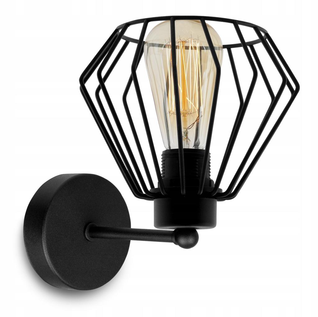 ELEGANT RETRO WALL LAMP WIRE BLACK LOFT