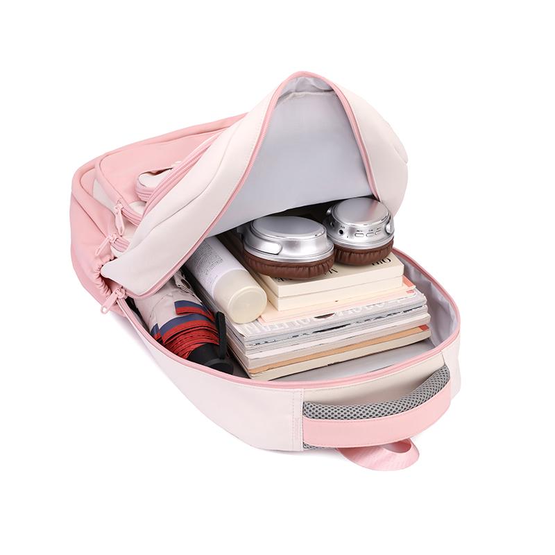 Primary School Student Schoolbag Color Block Women's Large Capacity Backpack