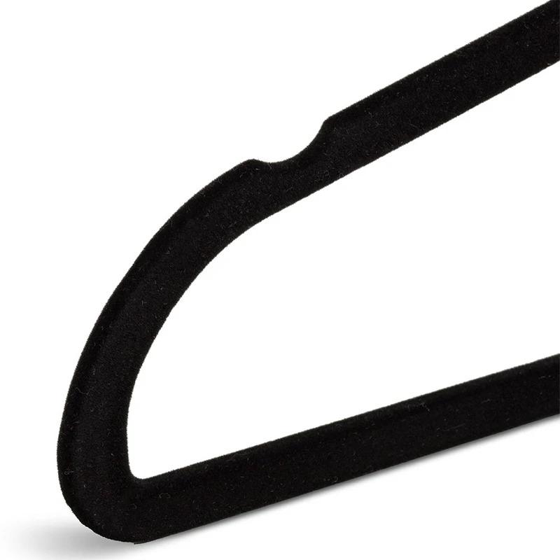 Aicasa Black Velvet Clothes Hangers - Notched Shoulders - Non-slip for Jackets, Shirts, Pants, Coats - 360 Swivel Hook °