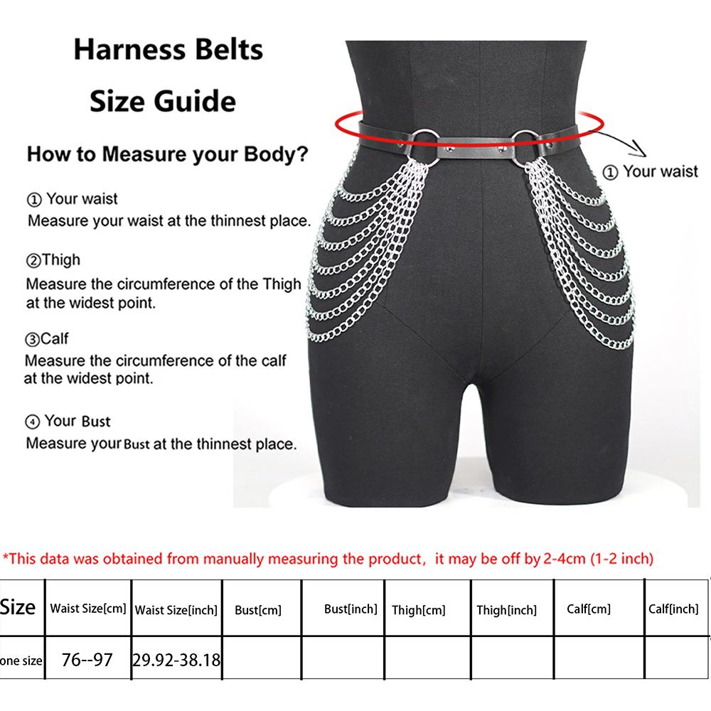 Women's Sexy Adjustable Body Chain Harness Gothic Belly Waist Chain Accessory Festival Girls Jewelry Belly Belt