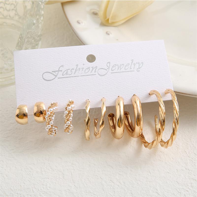 Fashion Black Earring Set For Women Girls Simple Multi-layer Metal  Hoop Earrings 2024 New Fashion Elegant Wedding Party Jewelry