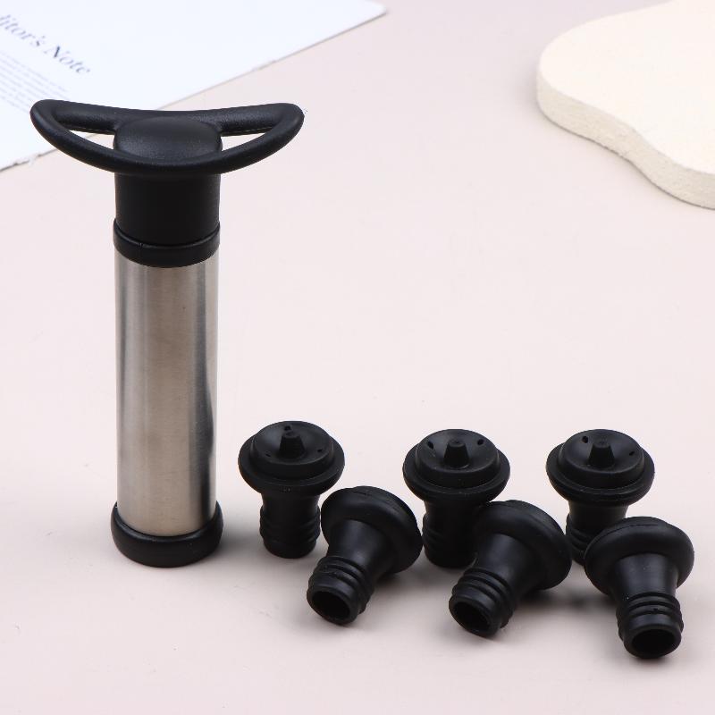Vacuum Pump Preserver Wine Saver Set Vacuum Wine Stoppers For White / Beer Wine Zinc Alloy Keep Wine Fresh