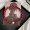 Pearl necklace twist silk scarf high-end neck protection scarf with shirt magnetic silk scarf simple scarf collarbone chain
