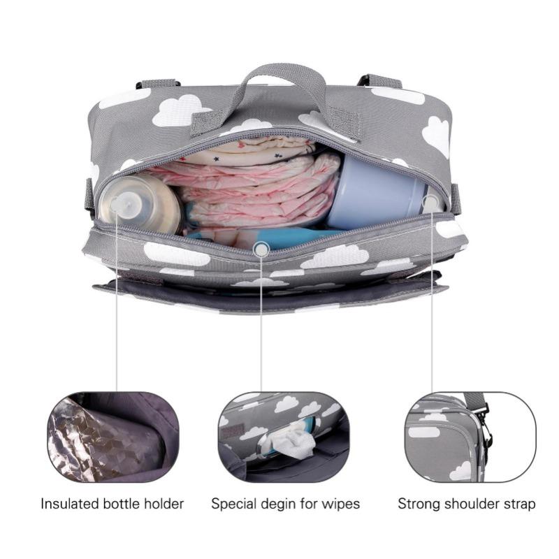 Förvaringsväska för babyblöjor Fickdesign Stor kapacitet Hängväska för barnvagn