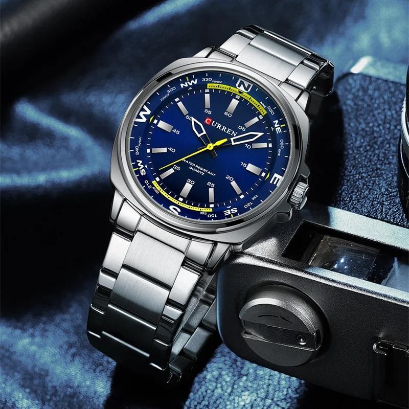 CURREN Classic Business Casual Quartz Watch for Men Stainless Teel Sport Waterproof Male Watches Clock