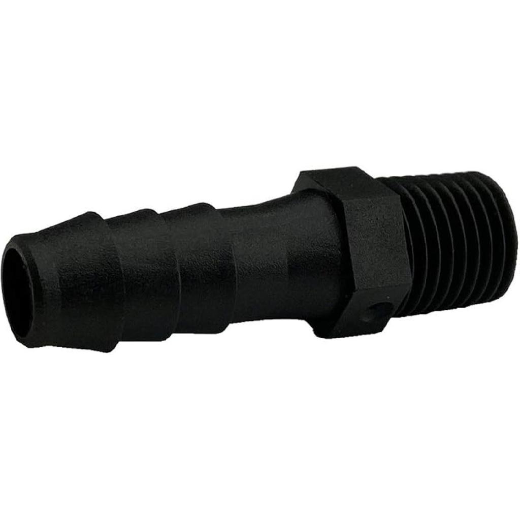 20 pcs 3/8" Barb x 1/4" NPT Male Connector, Plastic Hose Barb Fitting, Adapter, Industrial Hose Barb to Pipe Fittings Connect