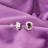 Amethyst Stone 925 Silver Engagement Daughter Gift Birthday Stud Trendy Earrings EE-149-2
