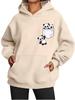 Women's Fall/Winter Warm Panda Printed Oversized Fleece-Lined Hoodie Women's Fashion Hoodie