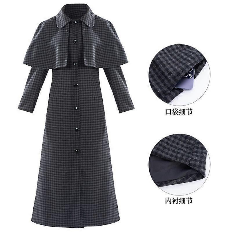 Mittwoch Tweedmantel Rollenspielkostüm Halloween Cosplay Outfit