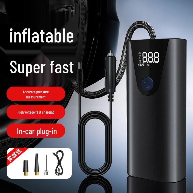 Portable High-Power Digital Car Air Pump with Wired Display