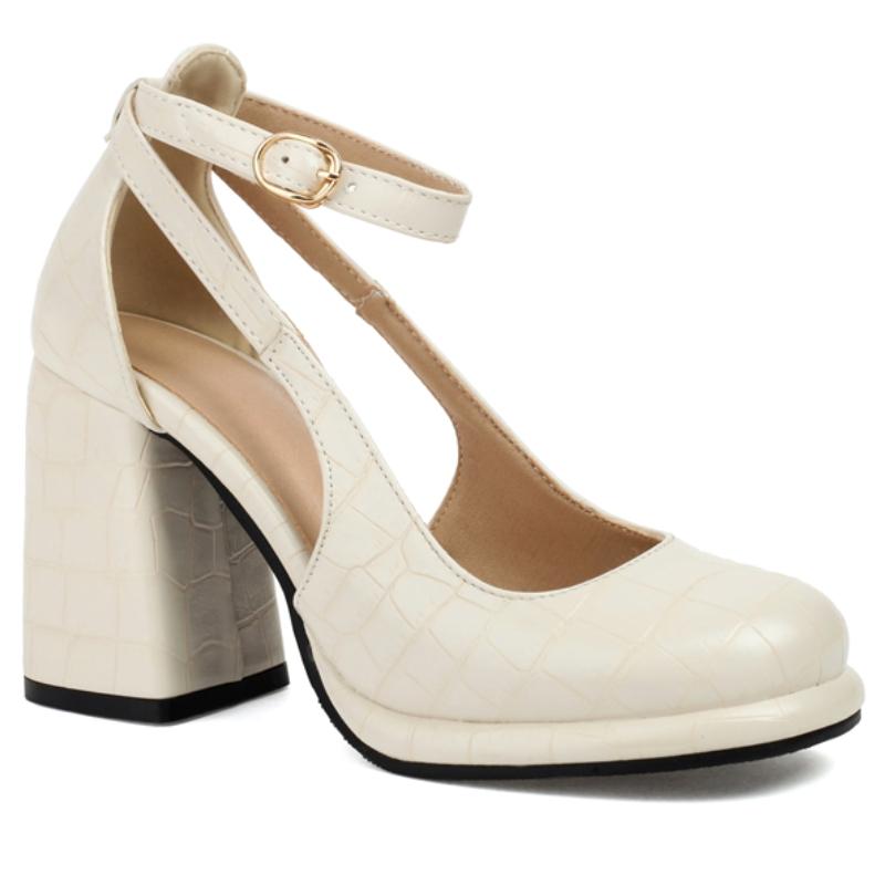 Stängd Tå Röda Klackskor Blockklack Sandaler för Kvinnor Sommarskor Pumps Dam Ankelrem Eleganta Svarta Nude Fest Bröllopsskor Märke