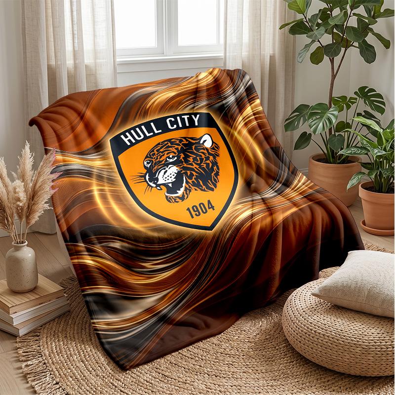 Hull City Football Print Flannel Blanket, Soft Warm Lightweight Throw Blanket for Sofa Bed Camping
