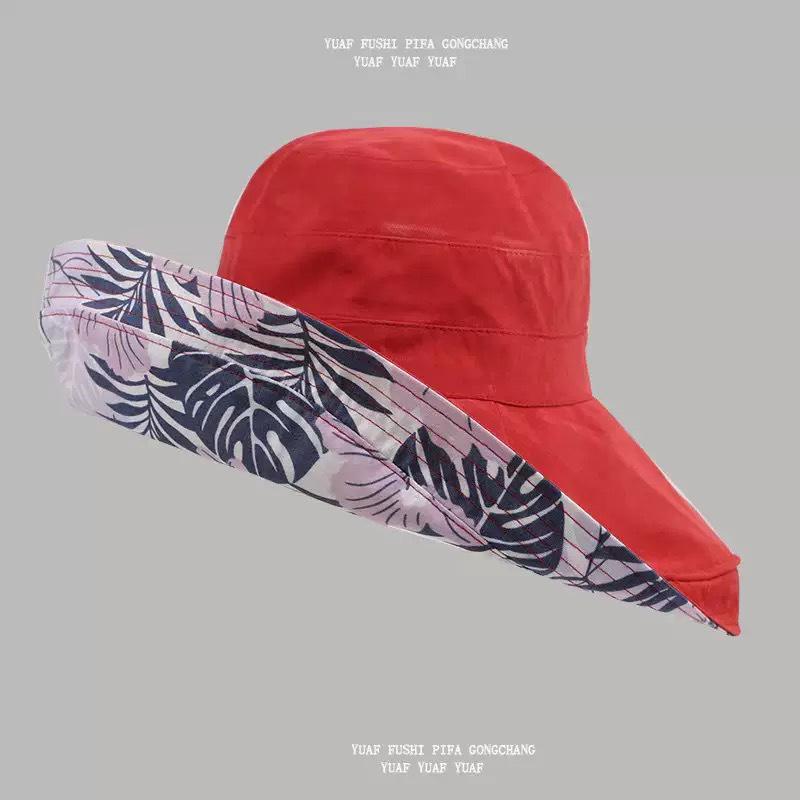 Double-Sided Peach Velvet Women's Sun Hat: Korean Style, Face-Covering, Large Brim, UV Protection