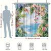 Tropical Beach Shower Curtain - Vibrant Floral & Ocean Scene, Polyester,  Washable & Durable, Tropical Bathroom Decor