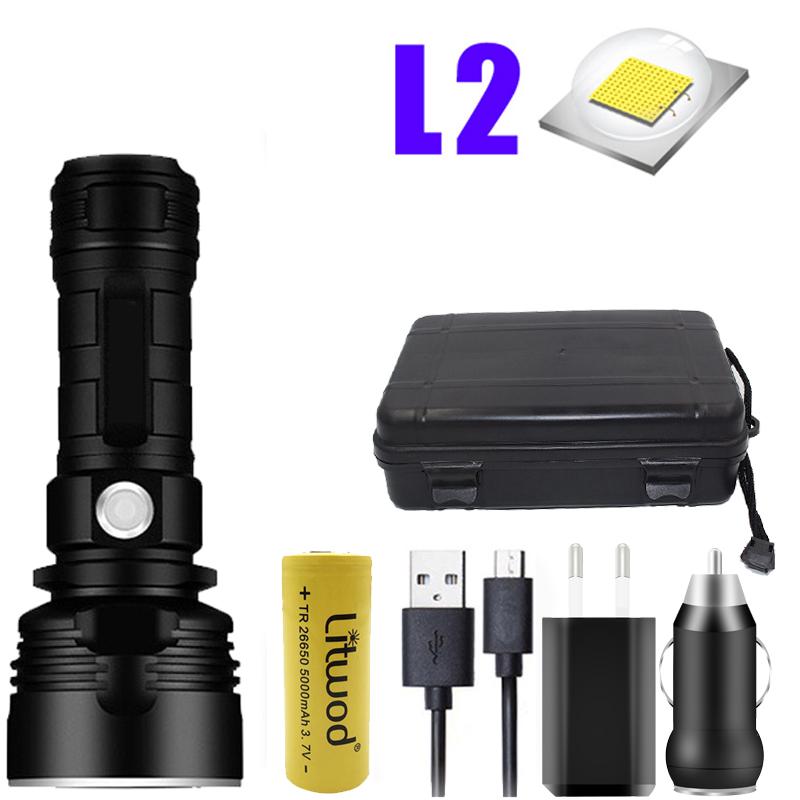 Super Powerful LED Flashlight L2 XHP70 Tactical Torch USB Rechargeable Linterna Waterproof Lamp Ultra Bright Lantern Camping