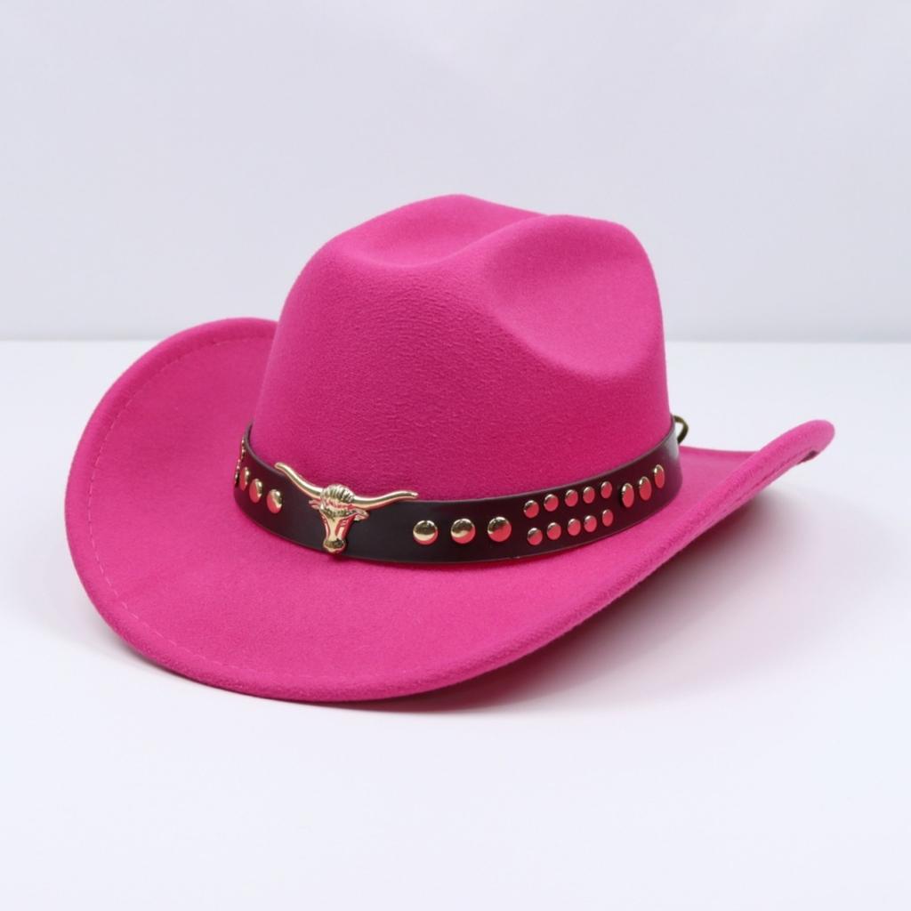 Women's European and American style sun protection hat, riding hat, wide-brimmed cowboy hat, suede cowboy hat