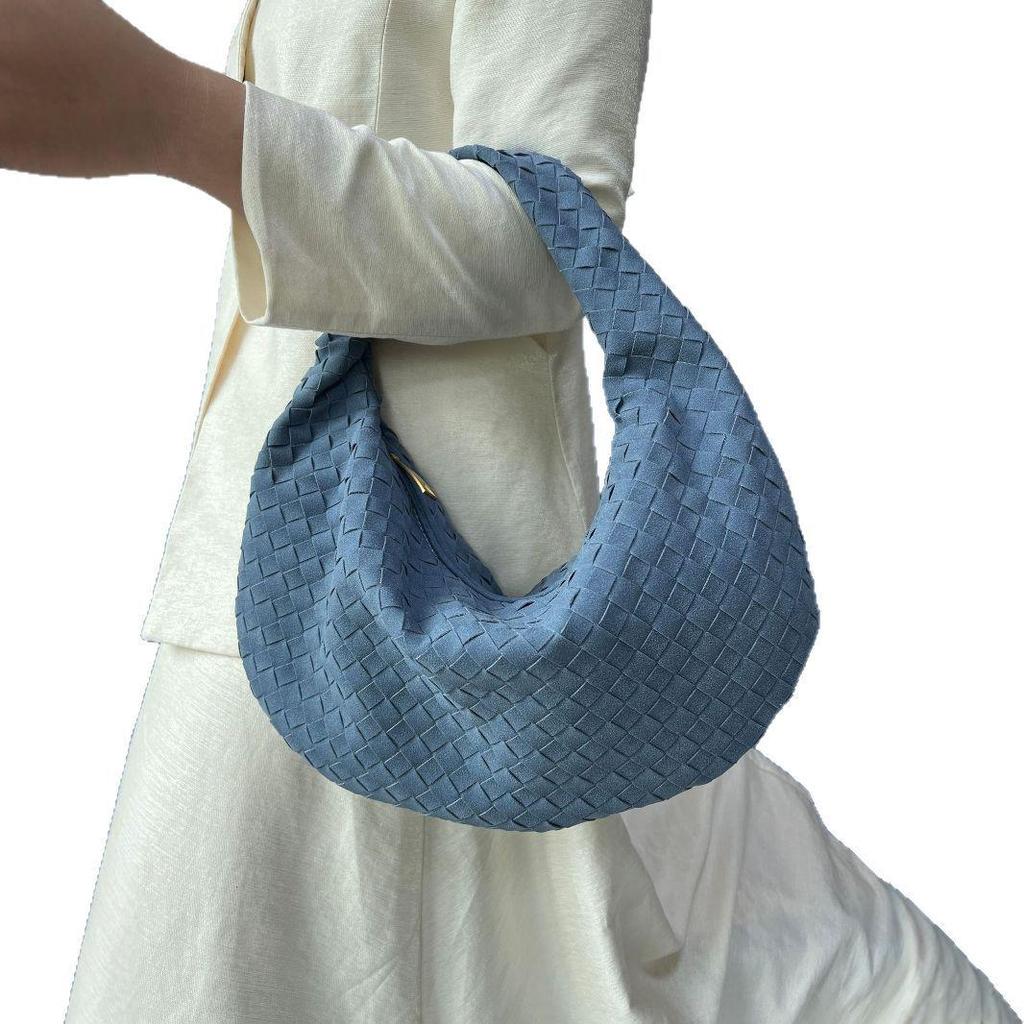 Stylish European & American Frosted Woven Women's Large Versatile Dumpling Handbag