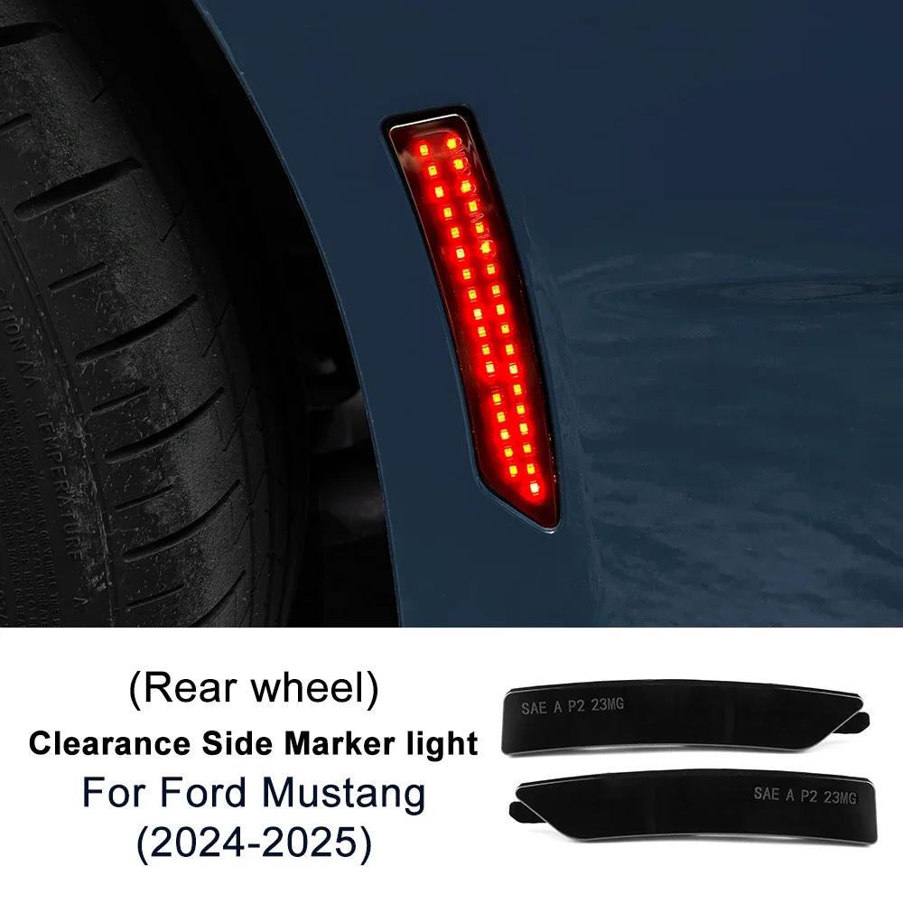 

For Ford Mustang 2024 2025 USDM Car 2PCS Front Lights Clearance Side Marker Light Amber White Red LED Sidemarker Lamp