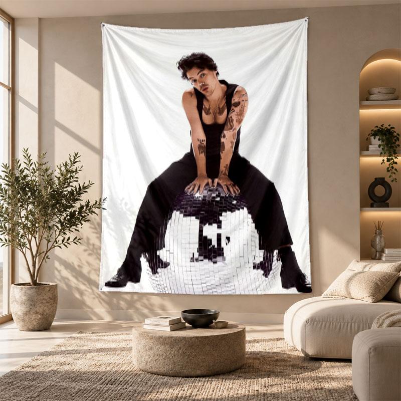 Decorative Tapestry,Harry Styles Printed Wall Art, Lightweight Wall Hanging For Bedroom Background