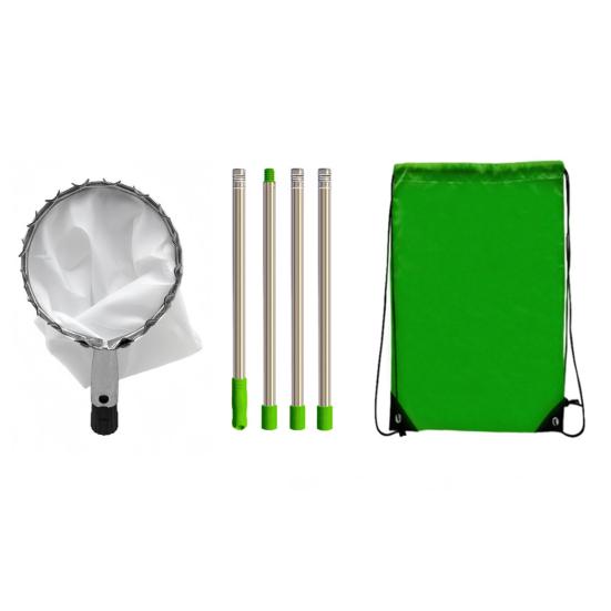 Fruit Picker with Segmented Pole Basket Adjustable Length Stainless Steel Pole Fruit Picker Easy-to-use Fruit Harvesting Tool