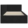 L shaped bed frame with headboard black 100 cm x 200 cm velvet