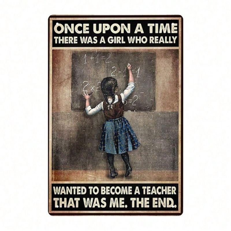 

Vintage Arithmetic Girl Metal Poster 20x30cm Retro Tin Sign Bar Wall Decor