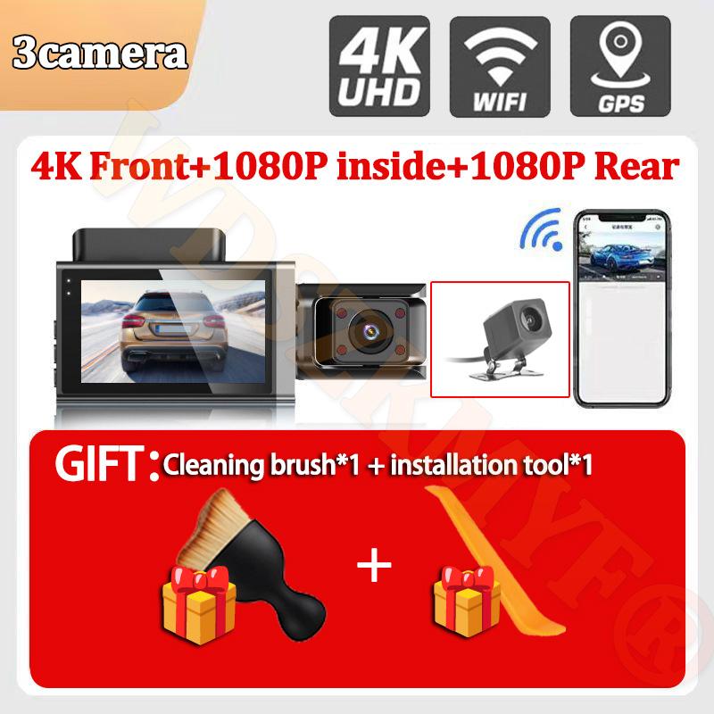 2/3Channel UHD 4K Dash Cam for Cars 24H parking monitor Car DVR WIFI GPS APP Video Recorder Camera for Vehicle  Car Accessories