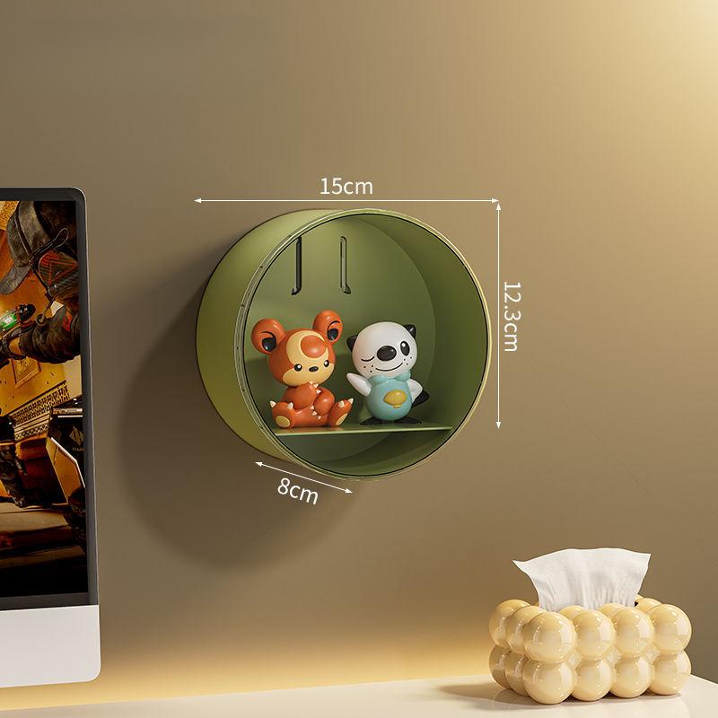 

Wall-Mounted No-Drill Acrylic Display Case for Collectibles Transparent Dustproof Organizer for Blind Box Toys and Figurines 1PC зелёный